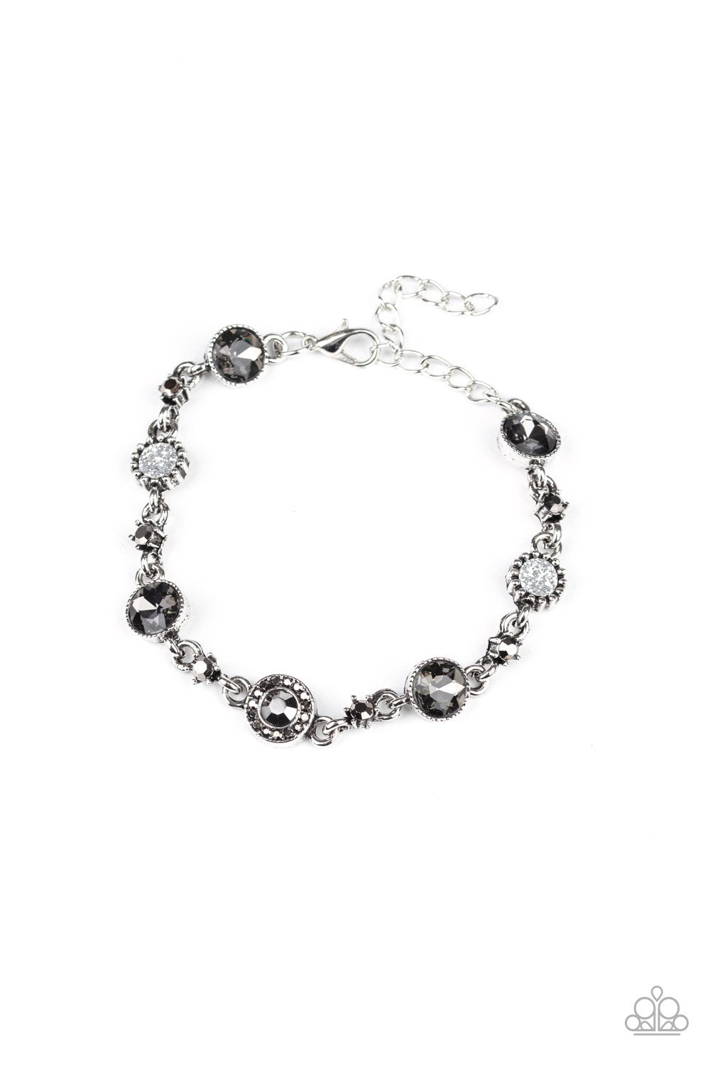 Stargazing Sparkle Silver Bracelet - Paparazzi Accessories- on model - CarasShop.com - Paparazzi Jewelry by Cara Jewels