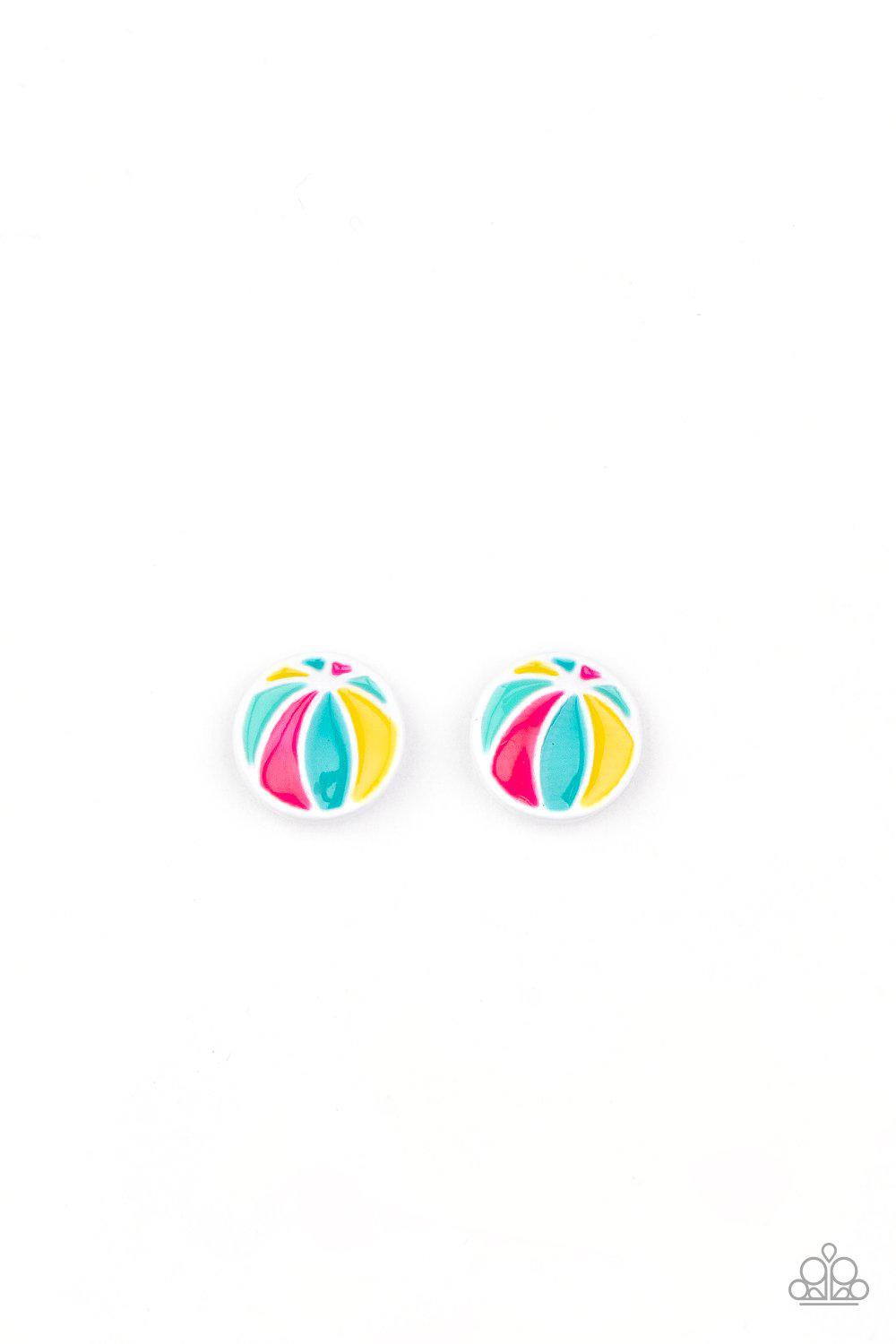 Starlet Shimmer Children's Beach Themed Post Earrings - Paparazzi Accessories (set of 5 pairs)- on model - CarasShop.com - Paparazzi Jewelry by Cara Jewels