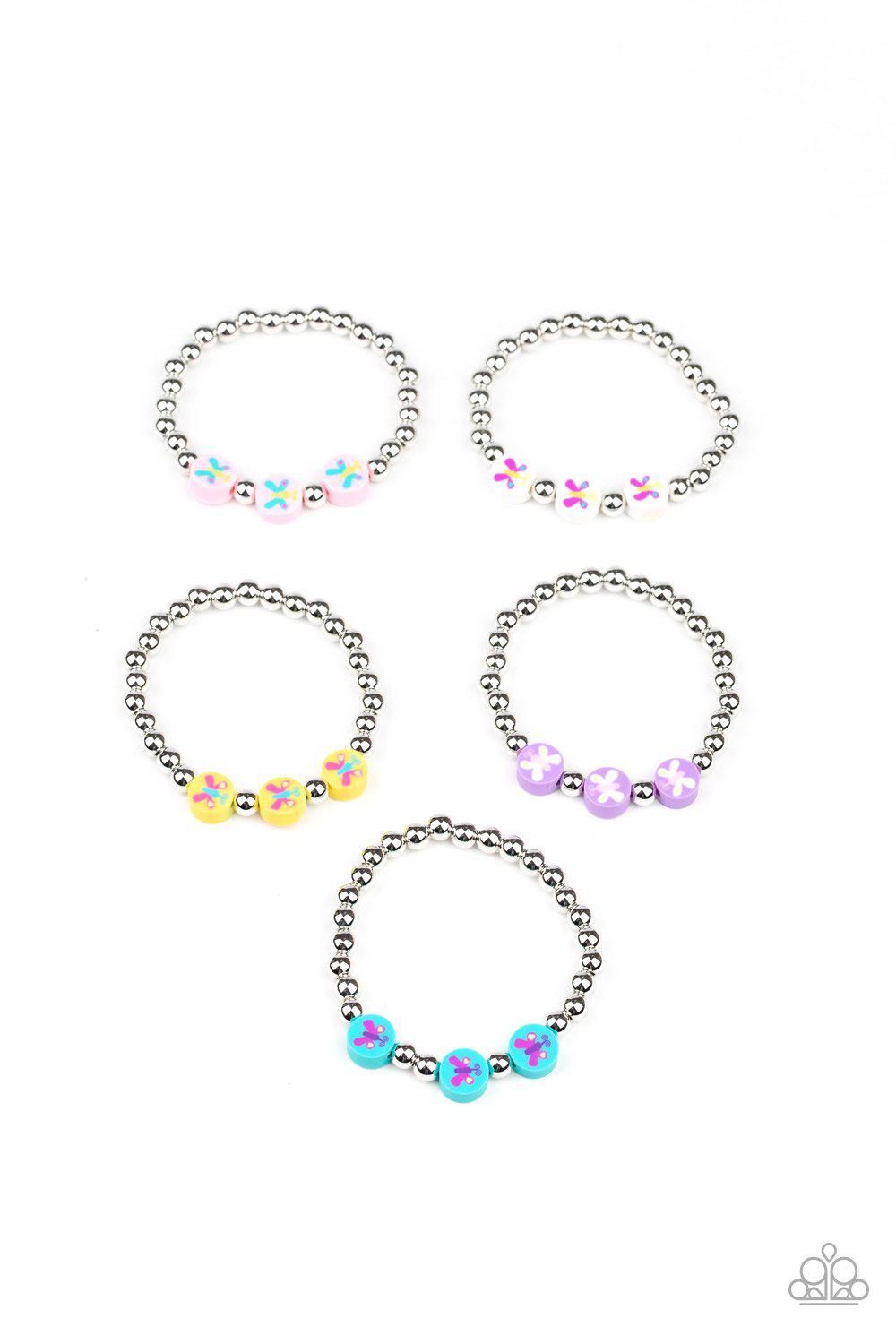 Starlet Shimmer Children's Butterfly Bead Bracelets - Paparazzi Accessories (set of 5) - Full set -CarasShop.com - Paparazzi Jewelry by Cara Jewels