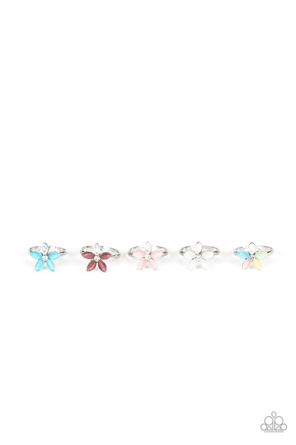Starlet Shimmer Children's Cat's Eye Stone Flower Rings - Paparazzi Accessories- on model - CarasShop.com - Paparazzi Jewelry by Cara Jewels