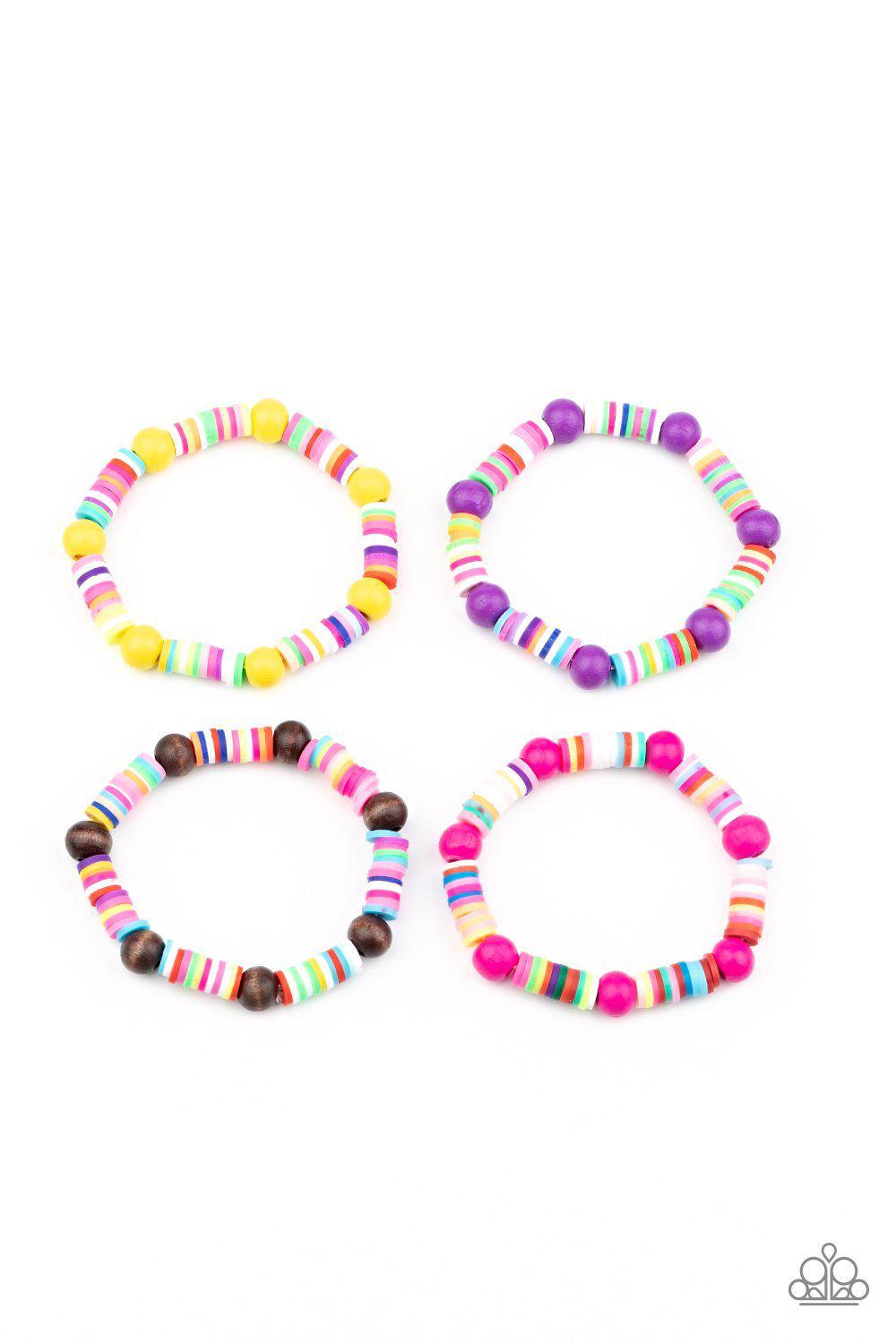 Starlet Shimmer Children's Colorful and Wood Bead Bracelets - Paparazzi Accessories (set of 5) - Full set -CarasShop.com - Paparazzi Jewelry by Cara Jewels