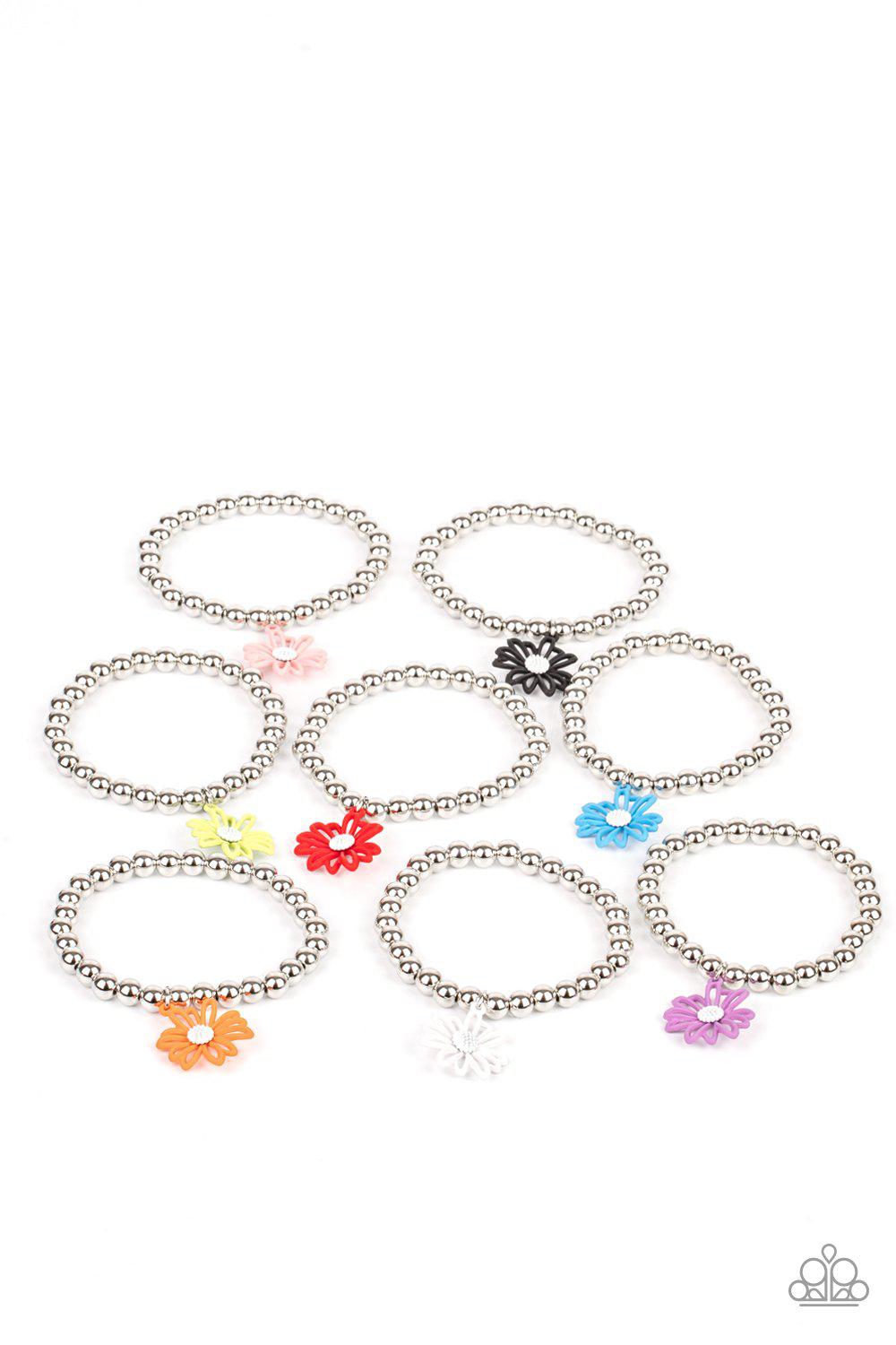 Starlet Shimmer Children's Flower Charm Bracelets - Paparazzi Accessories (set of 10) - Full set -CarasShop.com - Paparazzi Jewelry by Cara Jewels