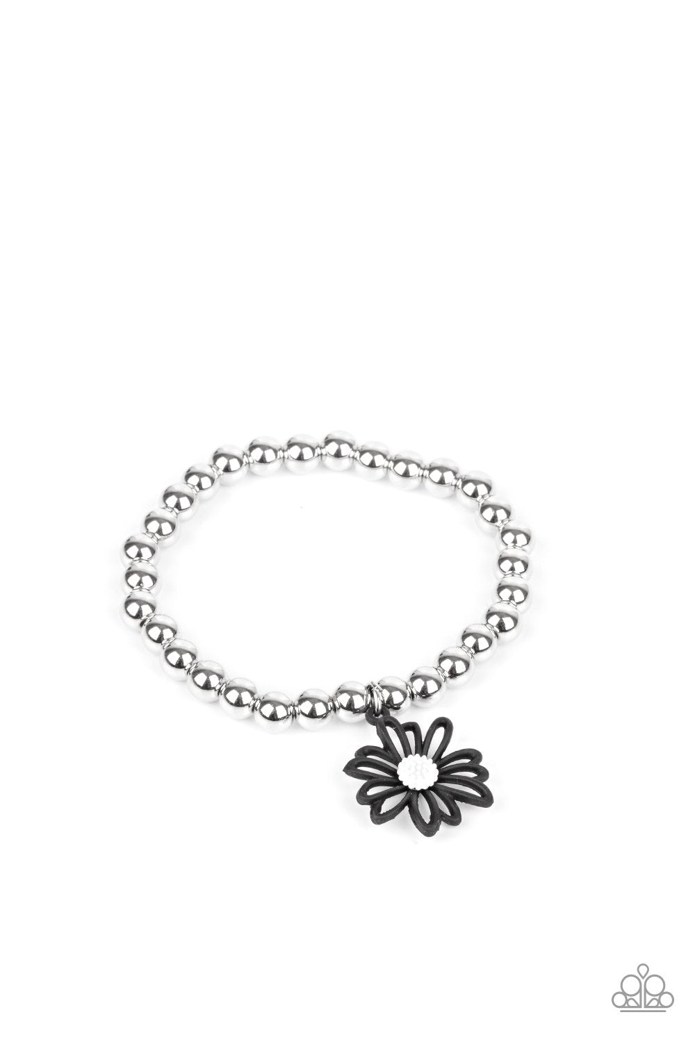 Starlet Shimmer Children's Flower Charm Bracelets - Paparazzi Accessories (set of 10)- on model - CarasShop.com - Paparazzi Jewelry by Cara Jewels