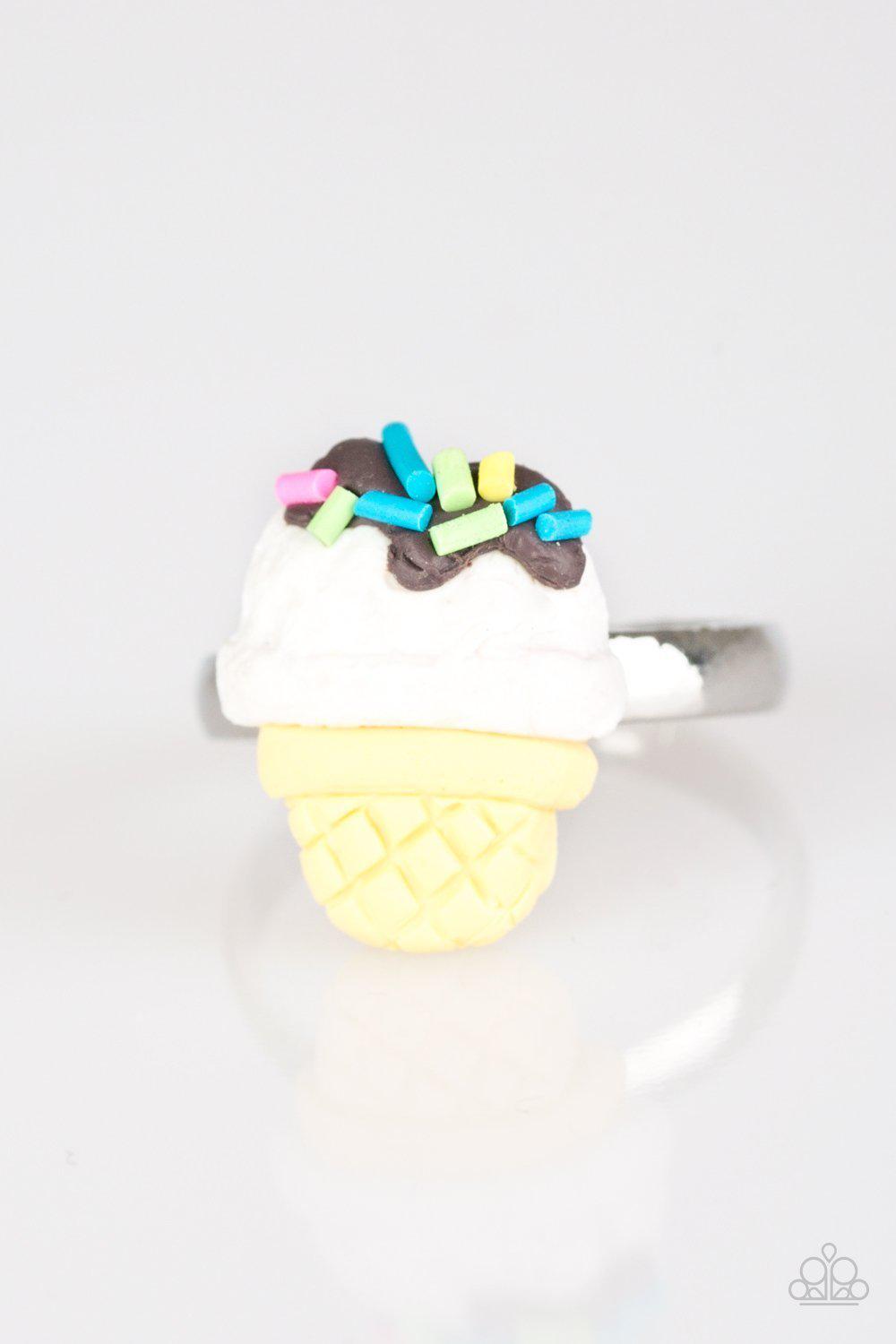 Starlet Shimmer Children's Ice Cream Cone Rings - Paparazzi Accessories (set of 5) - Full set -CarasShop.com - Paparazzi Jewelry by Cara Jewels