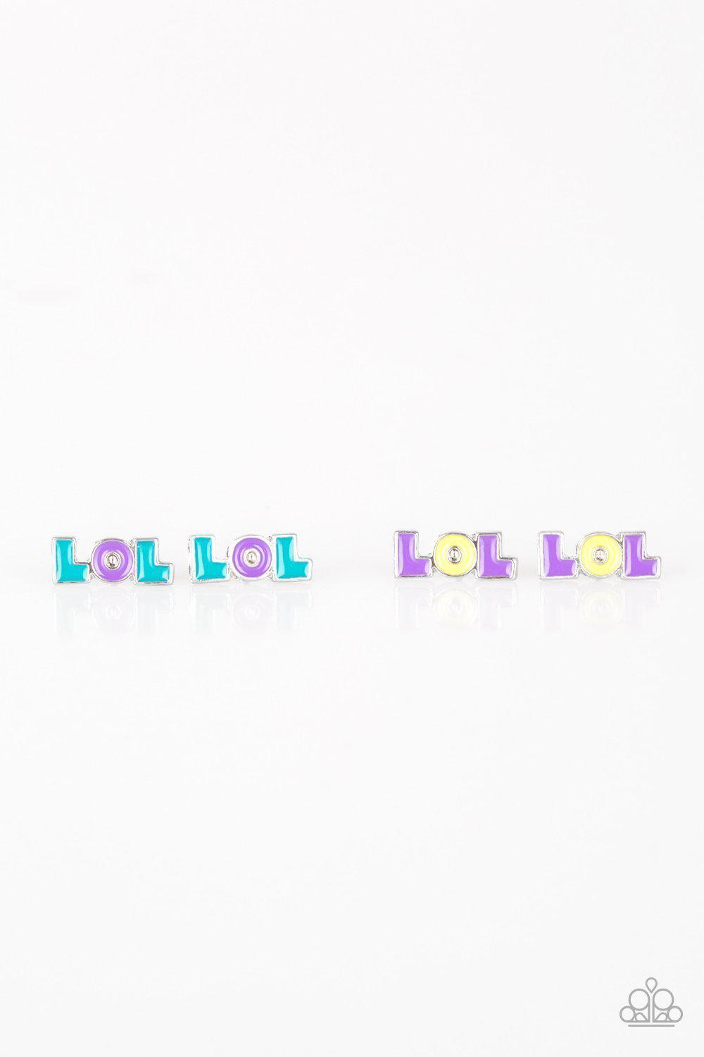 Starlet Shimmer Children's LOL Post Earrings - Paparazzi Accessories (set of 5) - Full set -CarasShop.com - Paparazzi Jewelry by Cara Jewels