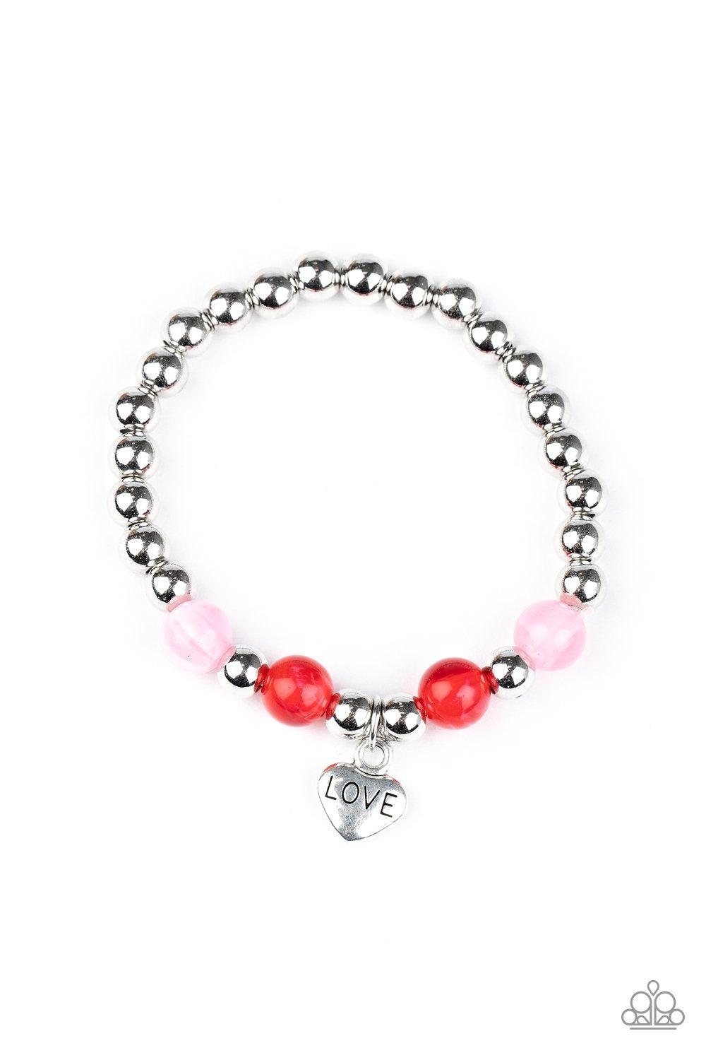 Starlet Shimmer Children's Love Heart Charm Bracelets - Paparazzi Accessories- on model - CarasShop.com - Paparazzi Jewelry by Cara Jewels