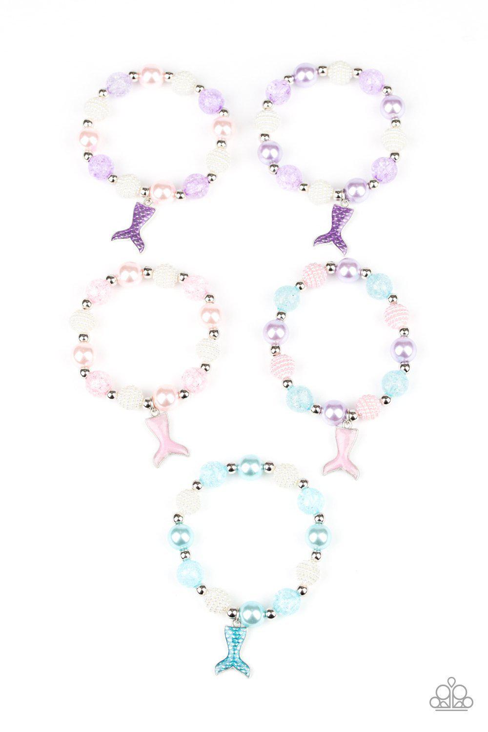 Starlet Shimmer Children's Mermaid Tail Bracelets - Paparazzi Accessories (set of 5)- on model - CarasShop.com - Paparazzi Jewelry by Cara Jewels