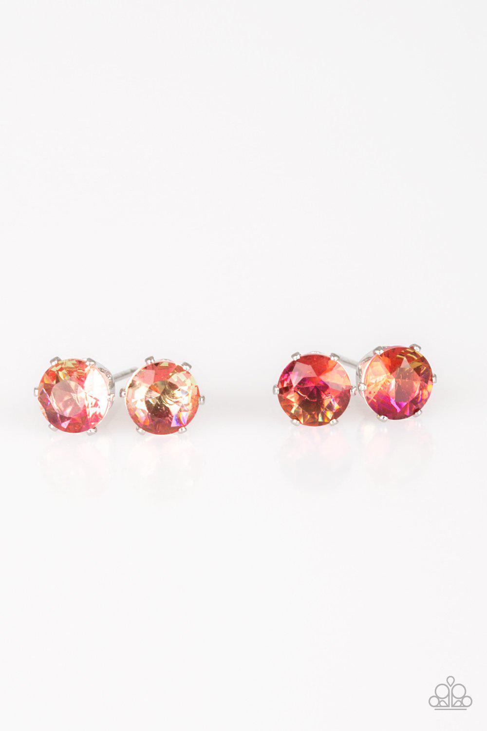 Starlet Shimmer Children's Multi-color Iridescent Rhinestone Post Earrings - Paparazzi Accessories (set of 5 pairs) - Full set -CarasShop.com - Paparazzi Jewelry by Cara Jewels