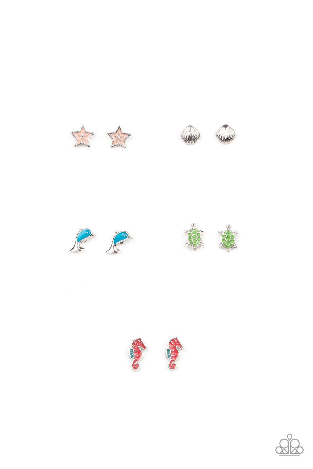 Starlet Shimmer Children's Reef Creature Post Earrings - Paparazzi Accessories (set of 5 pr) - Full set -CarasShop.com - Paparazzi Jewelry by Cara Jewels