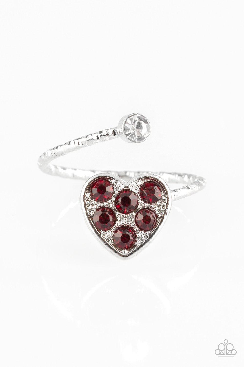 Starlet Shimmer Children's Rhinestone Heart Wrap Rings - Paparazzi Accessories (set of 5) - Full set -CarasShop.com - Paparazzi Jewelry by Cara Jewels