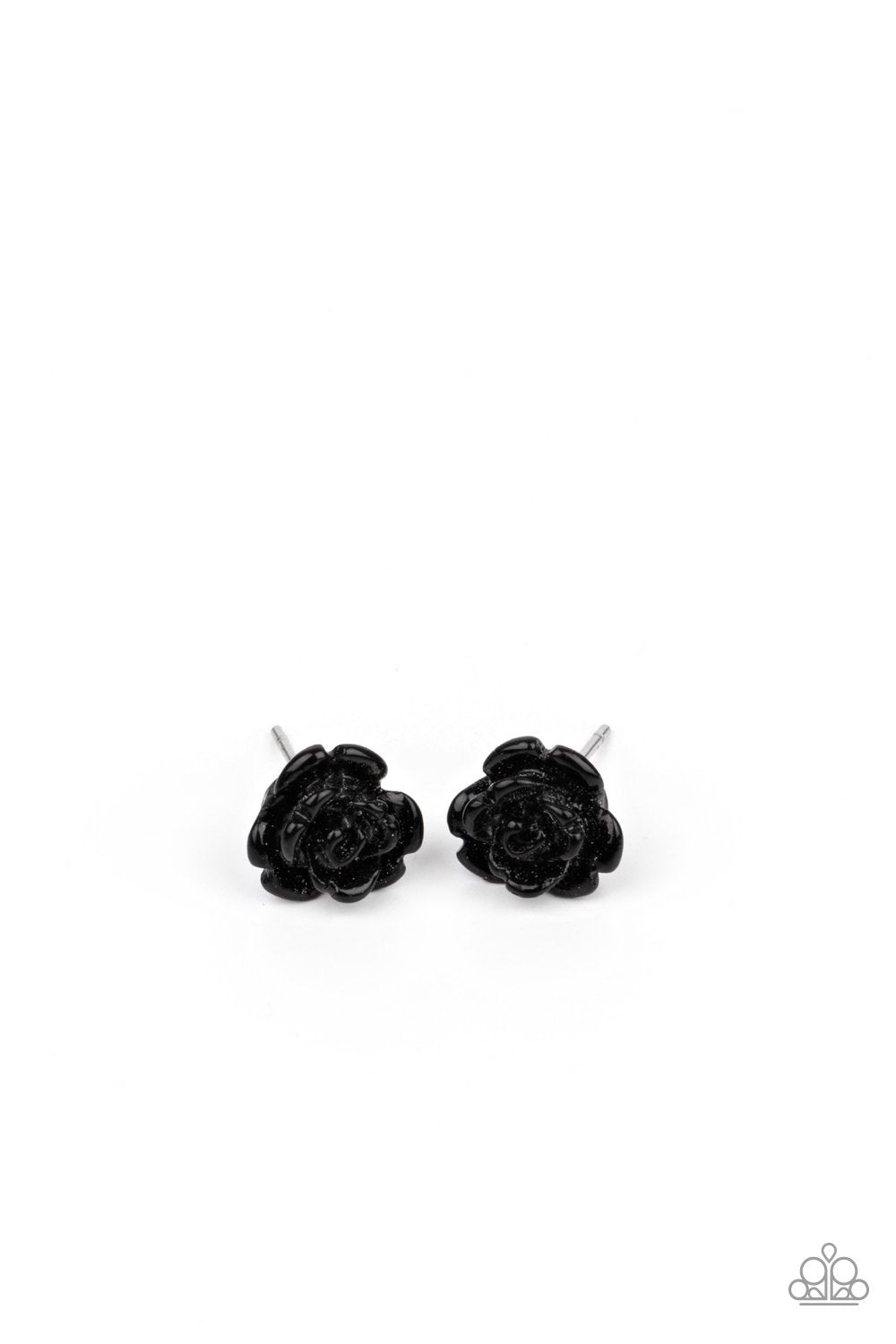 Starlet Shimmer Children's Rose Flower Post Earrings - Paparazzi Accessories (set of 5 pairs)- on model - CarasShop.com - Paparazzi Jewelry by Cara Jewels