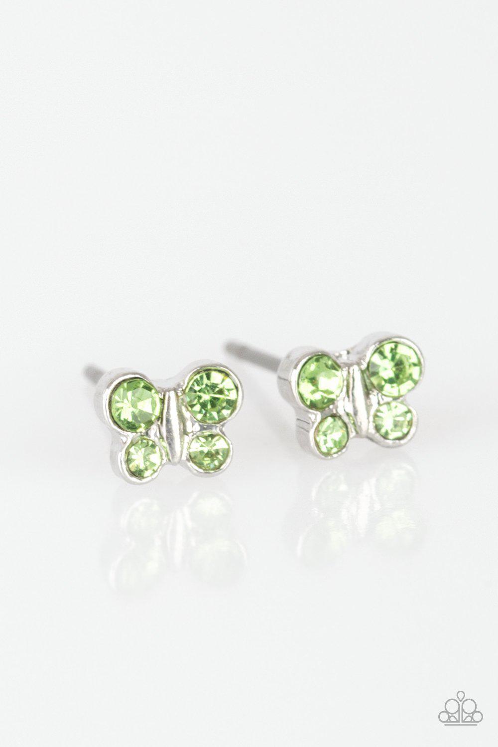 Starlet Shimmer Children's Small Rhinestone Butterfly Post Earrings - Paparazzi Accessories (set of 5) - Full set -CarasShop.com - Paparazzi Jewelry by Cara Jewels