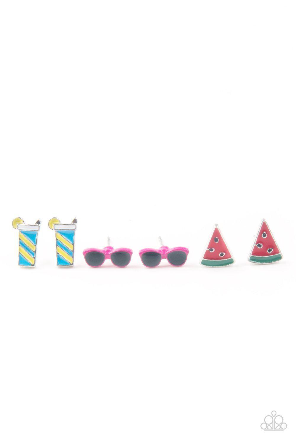 Starlet Shimmer Children's Summer Fun Post Earrings - Paparazzi Accessories (set of 5) - Full set -CarasShop.com - Paparazzi Jewelry by Cara Jewels