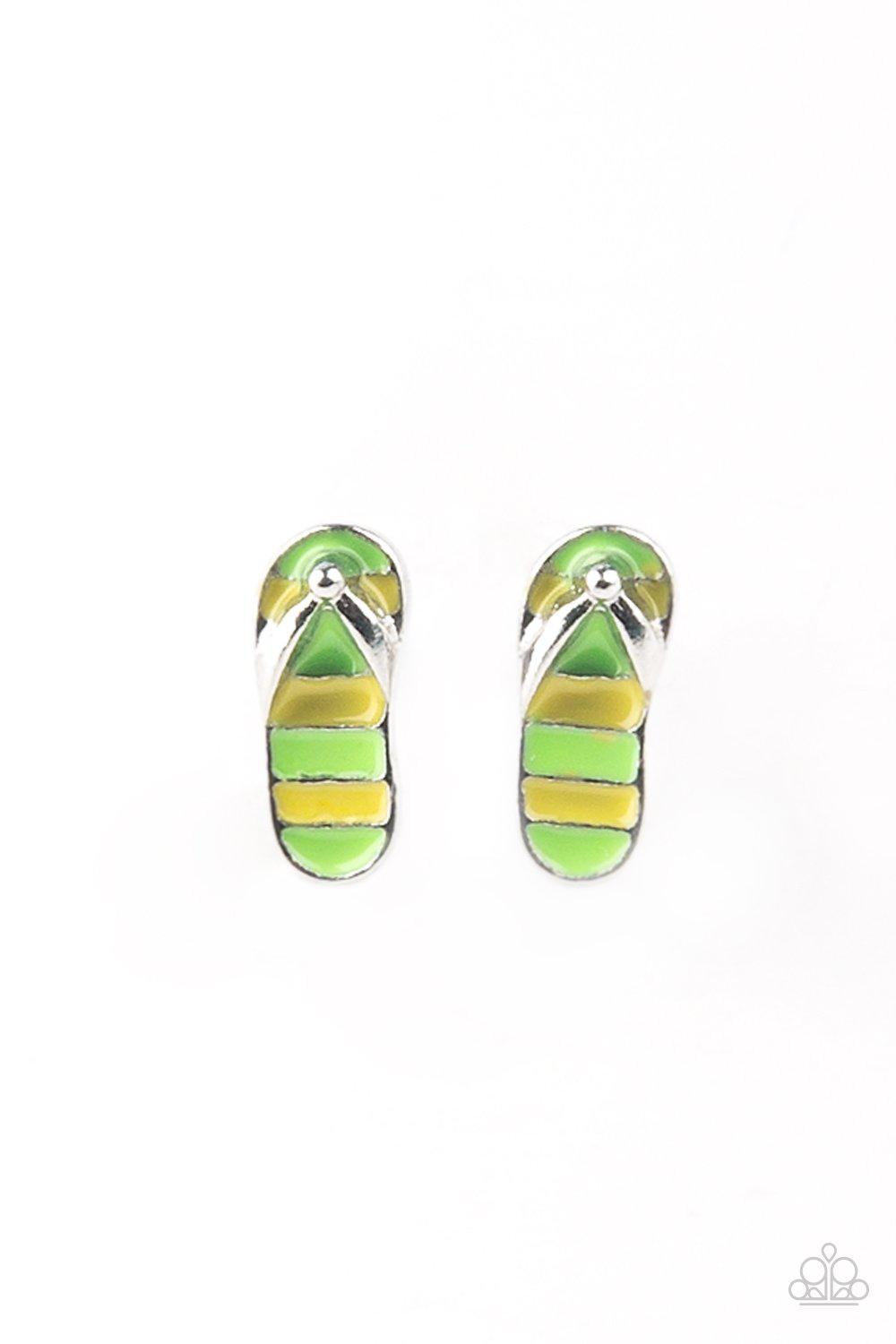 Starlet Shimmer Children's Summer Fun Post Earrings - Paparazzi Accessories (set of 5)- on model - CarasShop.com - Paparazzi Jewelry by Cara Jewels