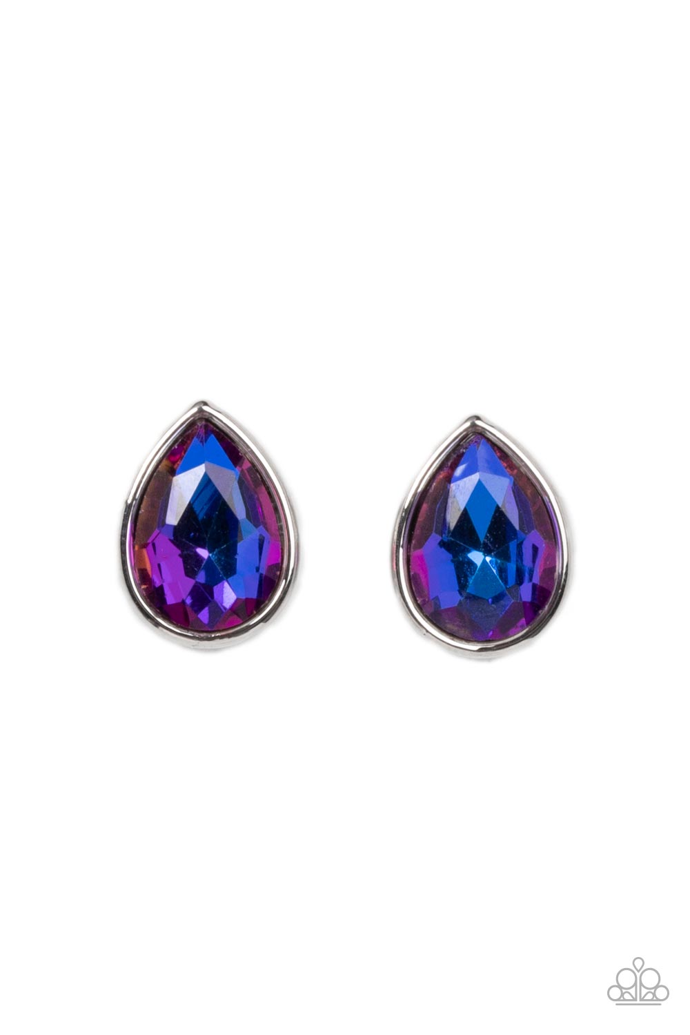 Starlet Shimmer Children's Teardrop Gem Post Earrings v2 - Paparazzi Accessories- on model - CarasShop.com - Paparazzi Jewelry by Cara Jewels