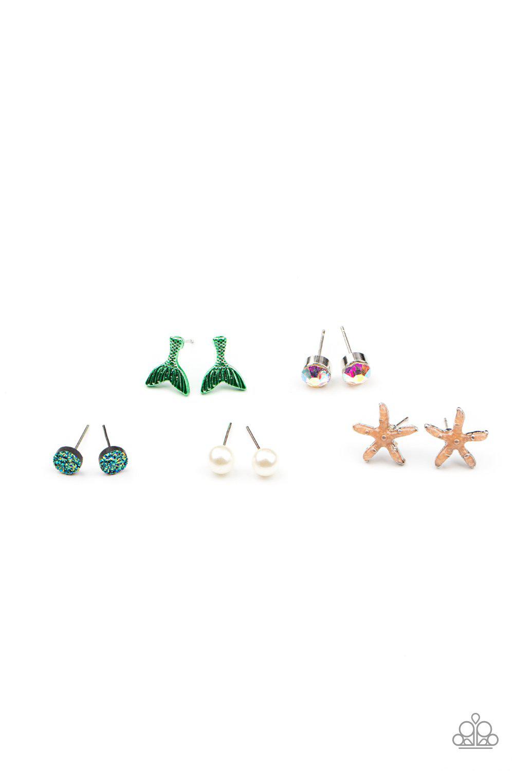 Starlet Shimmer Children's "Under the Sea" Post Earrings - Paparazzi Accessories (set of 5 pr) - Full set -CarasShop.com - Paparazzi Jewelry by Cara Jewels