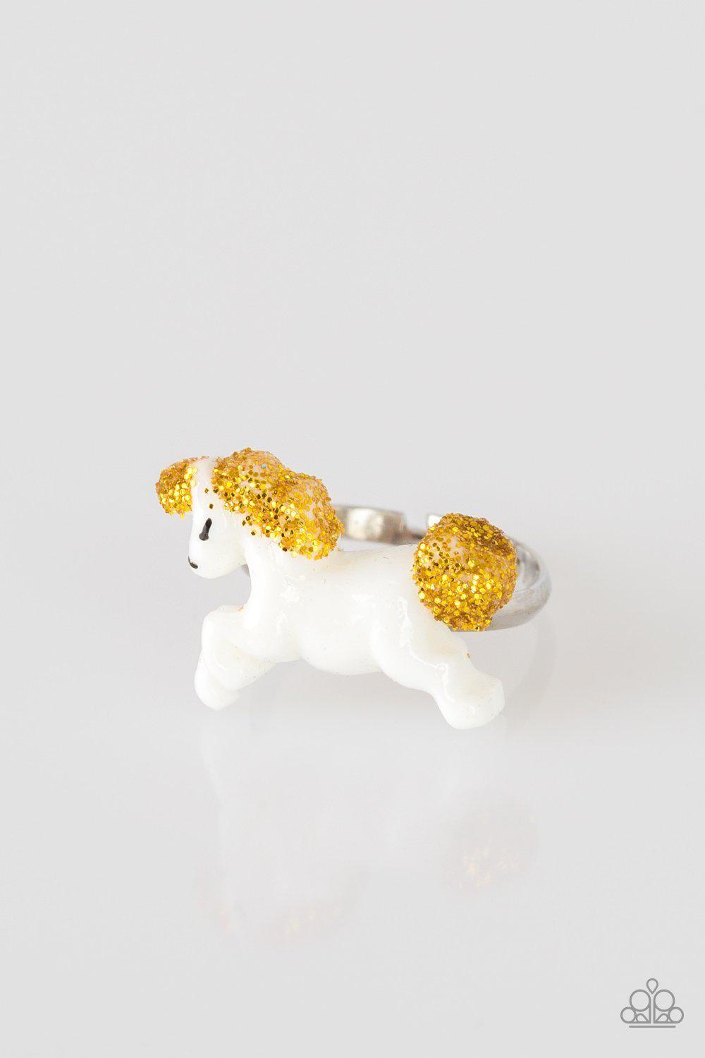 Starlet Shimmer Children's Unicorn Rings - Paparazzi Accessories (set of 5)- on model - CarasShop.com - Paparazzi Jewelry by Cara Jewels