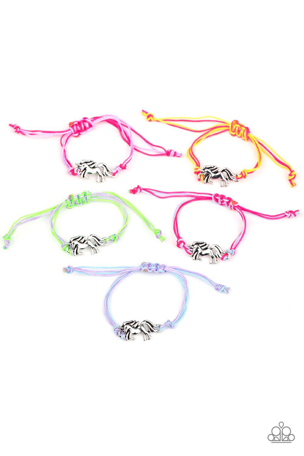 Starlet Shimmer Children's Unicorn Sliding Knot Bracelets - Paparazzi Accessories (set of 5) - Full set -CarasShop.com - Paparazzi Jewelry by Cara Jewels