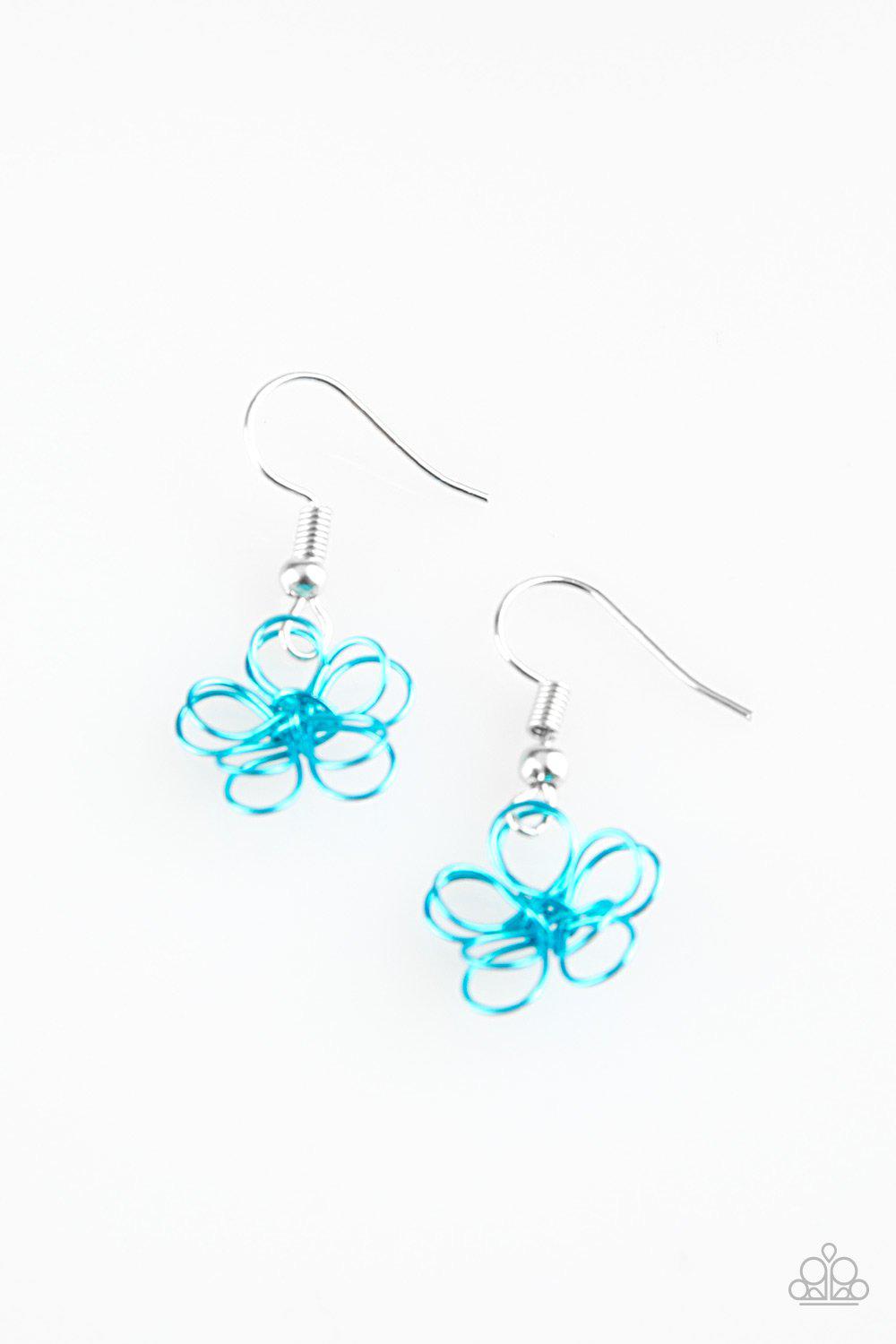 Starlet Shimmer Children's Wire Flower Earrings - Paparazzi Accessories (set of 5)- on model - CarasShop.com - Paparazzi Jewelry by Cara Jewels