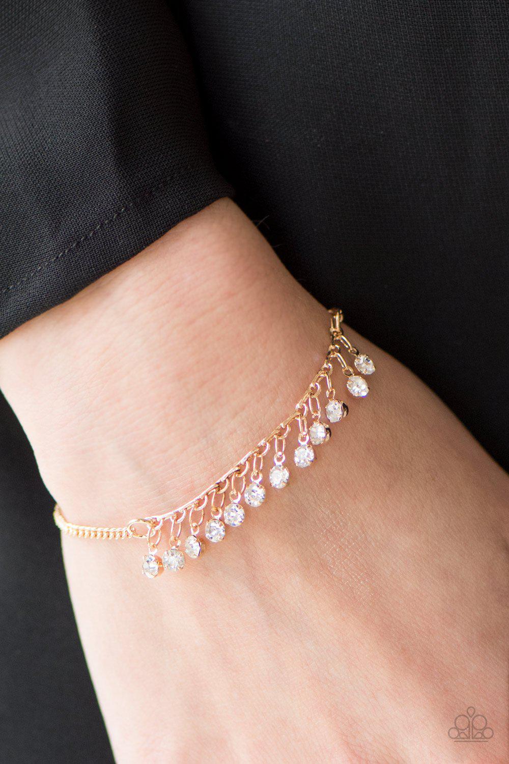 Starlight Sonata Gold Bracelet - Paparazzi Accessories- lightbox - CarasShop.com - Paparazzi Jewelry by Cara Jewels