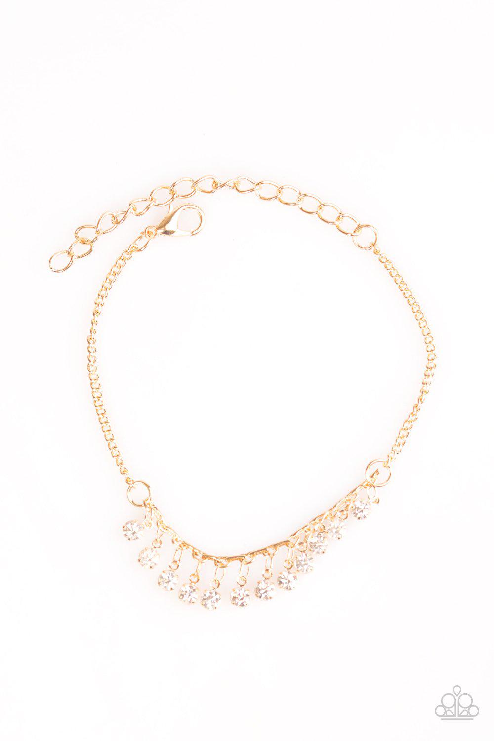 Starlight Sonata Gold Bracelet - Paparazzi Accessories- on model - CarasShop.com - Paparazzi Jewelry by Cara Jewels