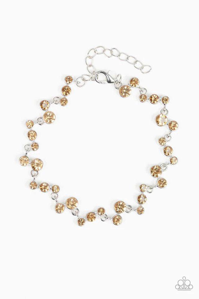 Starlit Stunner Brown Rhinestone Bracelet - Paparazzi Accessories- lightbox - CarasShop.com - Paparazzi Jewelry by Cara Jewels