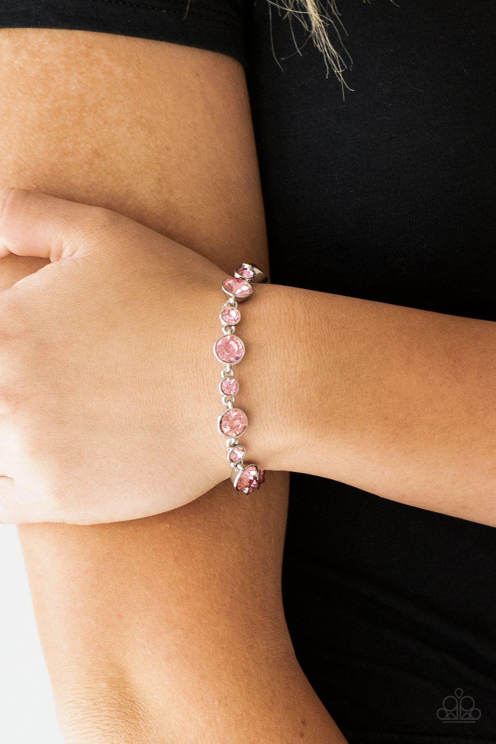 Starstruck Sparkle Pink Rhinestone Bracelet - Paparazzi Accessories- lightbox - CarasShop.com - Paparazzi Jewelry by Cara Jewels