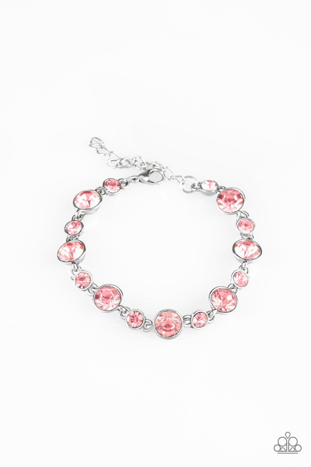 Starstruck Sparkle Pink Rhinestone Bracelet - Paparazzi Accessories- on model - CarasShop.com - Paparazzi Jewelry by Cara Jewels