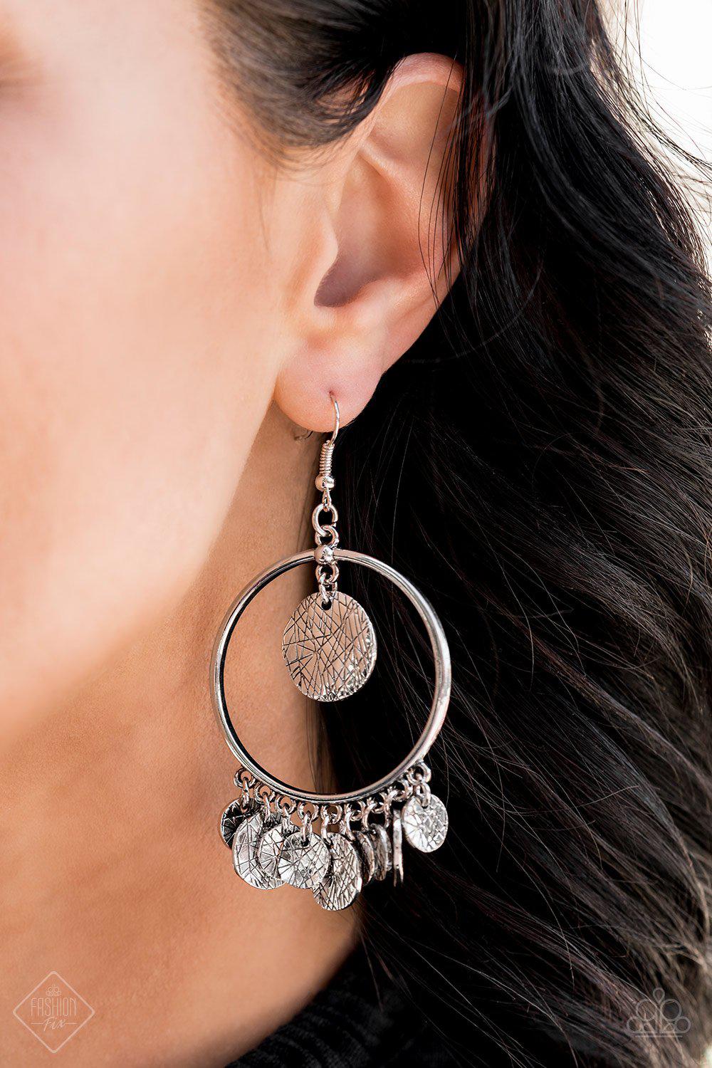 Start From Scratch Silver Earrings - Paparazzi Accessories- lightbox - CarasShop.com - Paparazzi Jewelry by Cara Jewels