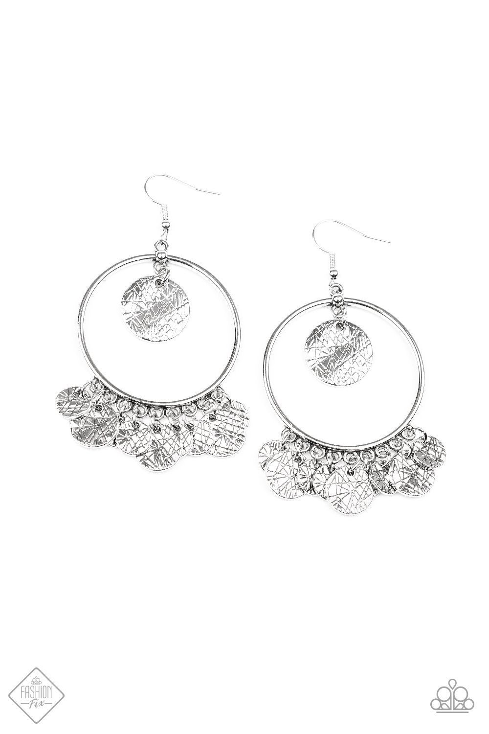 Start From Scratch Silver Earrings - Paparazzi Accessories- on model - CarasShop.com - Paparazzi Jewelry by Cara Jewels
