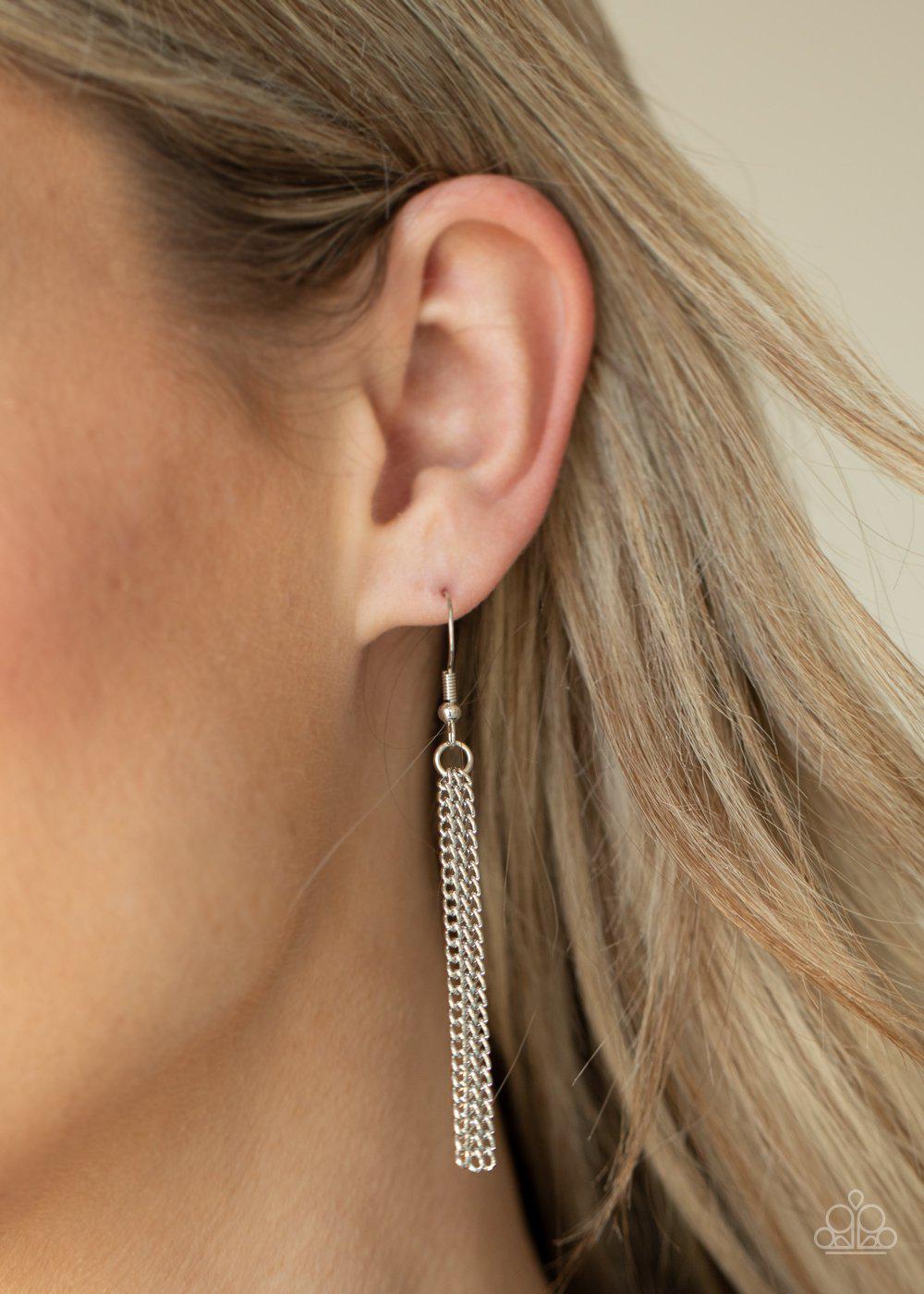 Stay Cool Blue Glittery Bead Tassel Necklace - Paparazzi Accessories - free matching earrings -CarasShop.com - Paparazzi Jewelry by Cara Jewels