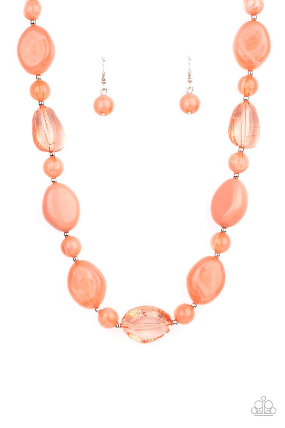 Staycation Stunner Coral Necklace - Paparazzi Accessories- lightbox - CarasShop.com - Paparazzi Jewelry by Cara Jewels