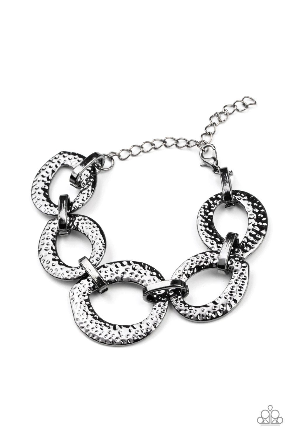 STEEL The Show Black Bracelet - Paparazzi Accessories- lightbox - CarasShop.com - Paparazzi Jewelry by Cara Jewels