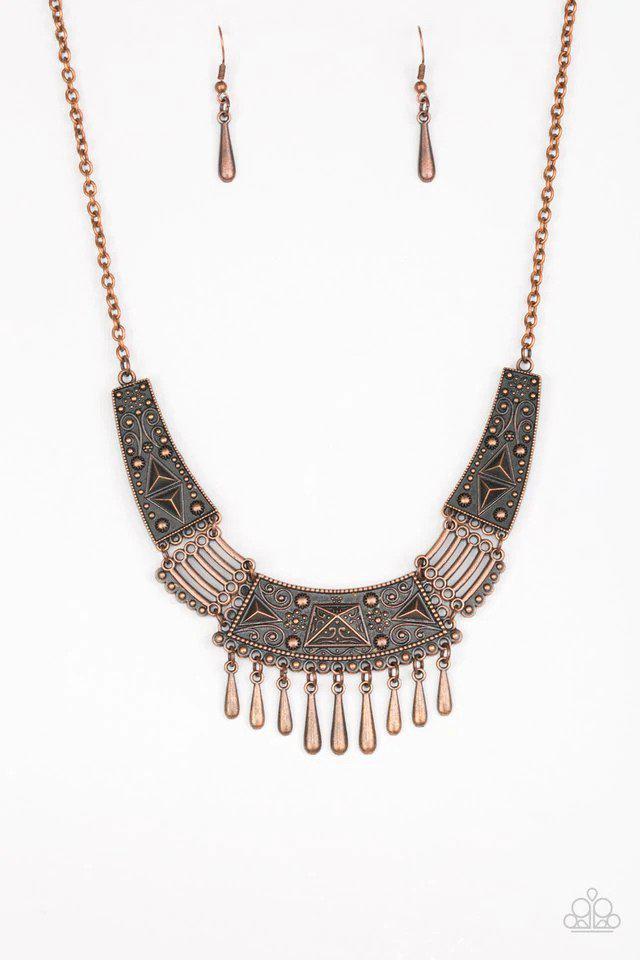 STEER It Up Copper Necklace - Paparazzi Accessories- lightbox - CarasShop.com - Paparazzi Jewelry by Cara Jewels
