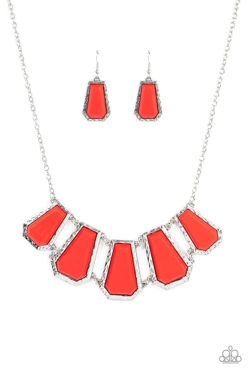 Stellar Heiress Red Necklace - Paparazzi Accessories- lightbox - CarasShop.com - Paparazzi Jewelry by Cara Jewels