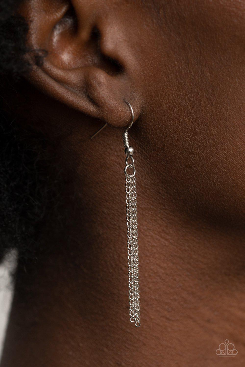 Stellar Serenity Purple UV Iridescent Rhinestone Necklace - Paparazzi Accessories - free matching earrings -CarasShop.com - Paparazzi Jewelry by Cara Jewels