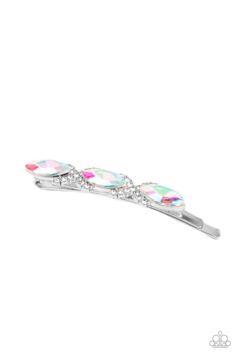 Stellar Socialite Multi Rhinestone Hair Clip - Paparazzi Accessories- lightbox - CarasShop.com - Paparazzi Jewelry by Cara Jewels