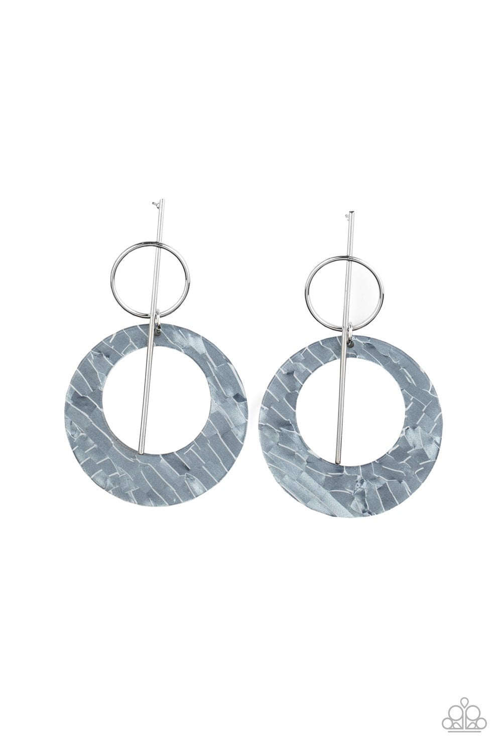 Stellar Stylist Silver Acrylic Post Earrings - Paparazzi Accessories- lightbox - CarasShop.com - Paparazzi Jewelry by Cara Jewels