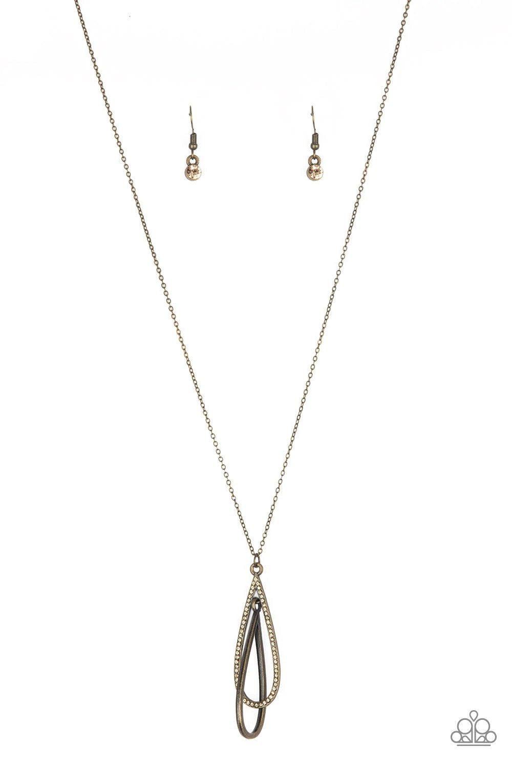 Step Into The Spotlight Brass Necklace - Paparazzi Accessories- lightbox - CarasShop.com - Paparazzi Jewelry by Cara Jewels