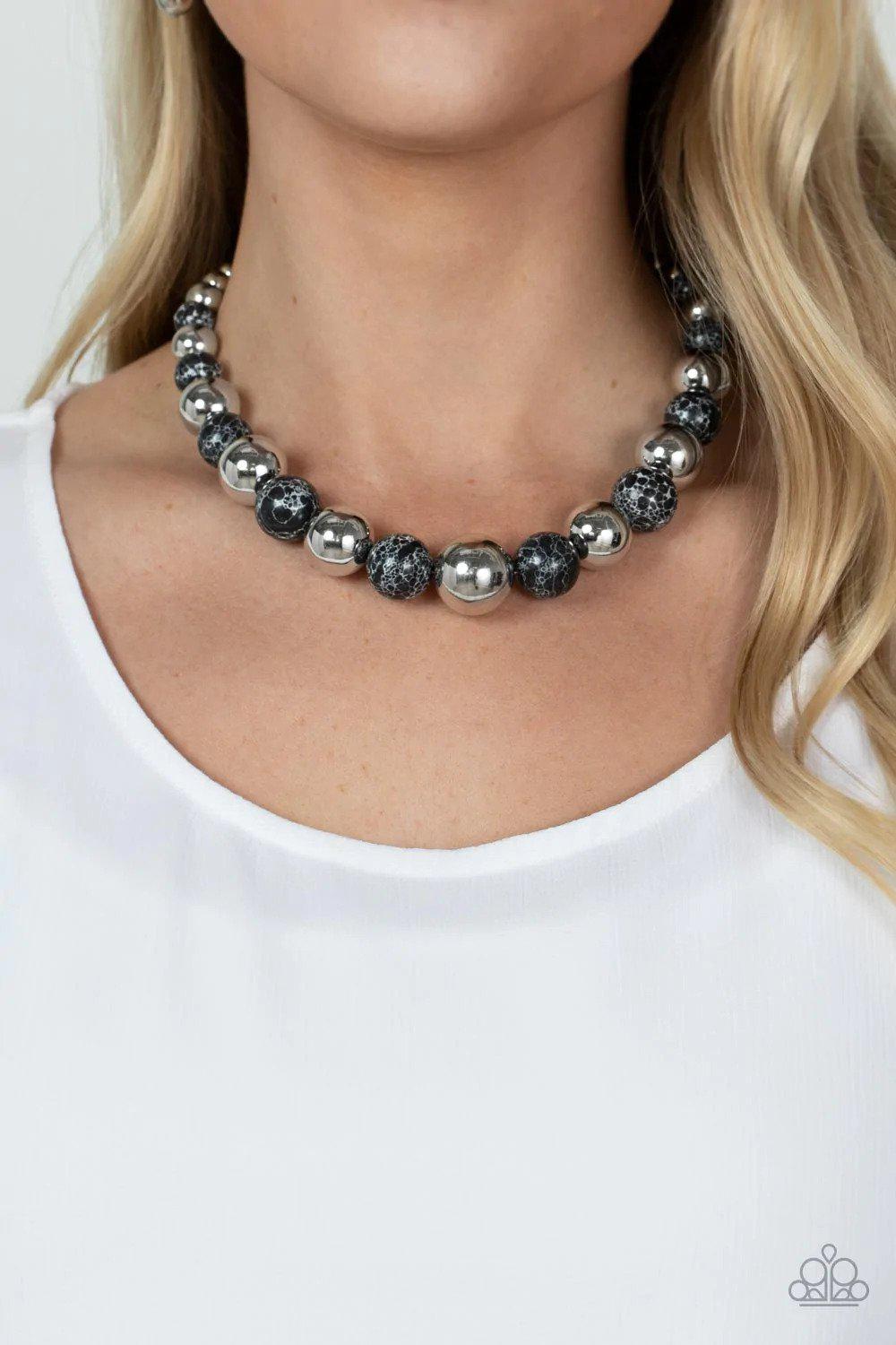 Stone Age Adventurer Black Necklace - Paparazzi Accessories- lightbox - CarasShop.com - Paparazzi Jewelry by Cara Jewels