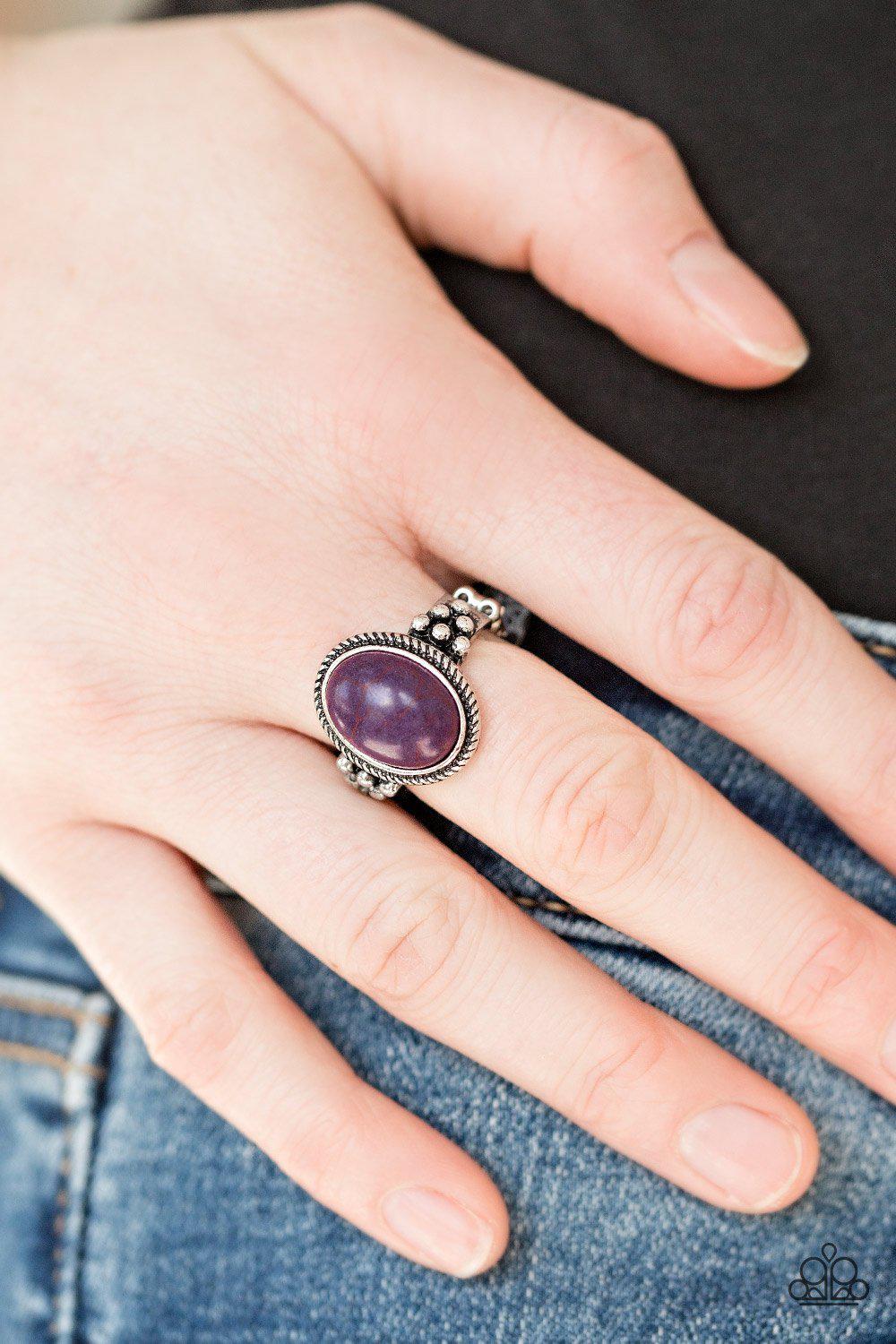 Stone Age Sophistication Purple Stone Ring - Paparazzi Accessories- lightbox - CarasShop.com - Paparazzi Jewelry by Cara Jewels