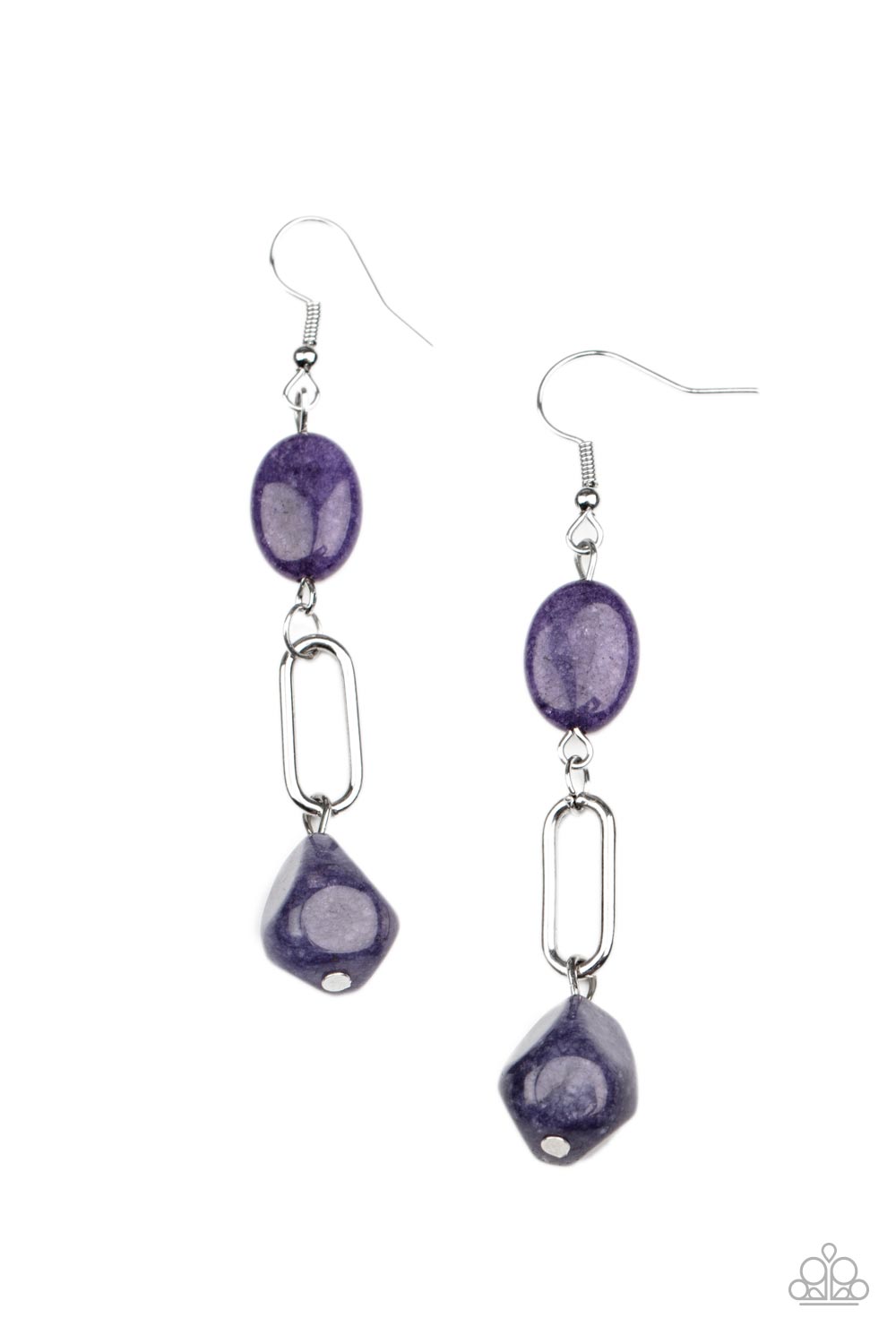 Stone Apothecary Purple Amethyst Stone Earrings - Paparazzi Accessories- lightbox - CarasShop.com - Paparazzi Jewelry by Cara Jewels