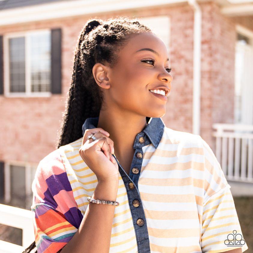 Keep The Peace Silver & Stone Bracelet - Paparazzi Accessories