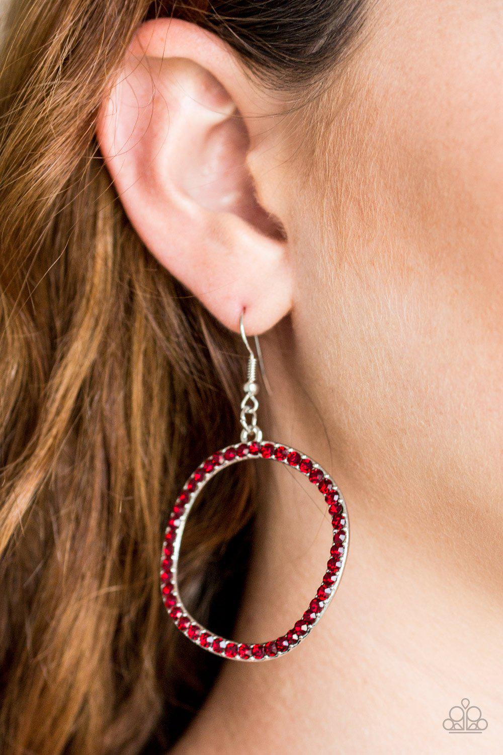 Stoppin Traffic Red Earrings - Paparazzi Accessories- lightbox - CarasShop.com - Paparazzi Jewelry by Cara Jewels