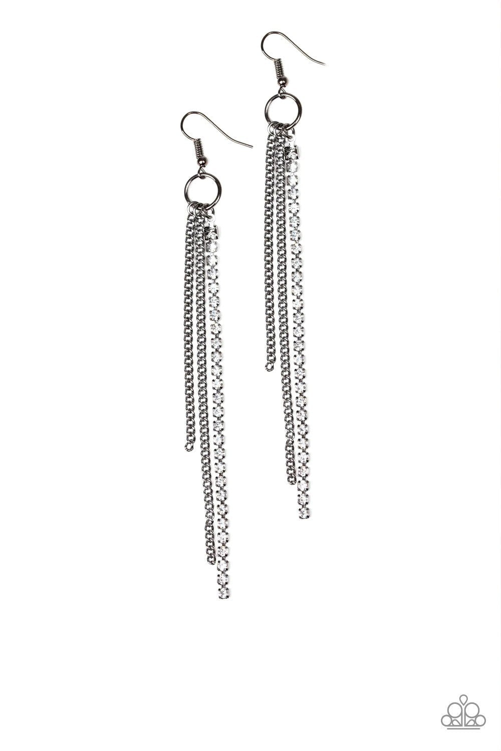 Streamlined Black Earrings - Paparazzi Accessories- lightbox - CarasShop.com - Paparazzi Jewelry by Cara Jewels