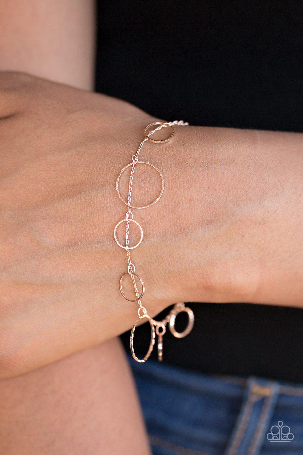 Street Shimmer Rose Gold Bracelet - Paparazzi Accessories- lightbox - CarasShop.com - Paparazzi Jewelry by Cara Jewels