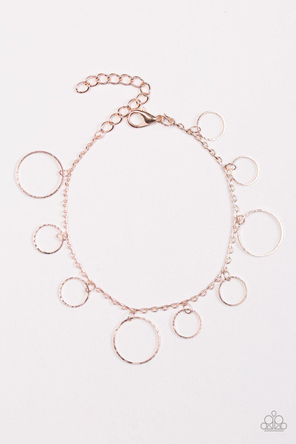 Street Shimmer Rose Gold Bracelet - Paparazzi Accessories- on model - CarasShop.com - Paparazzi Jewelry by Cara Jewels