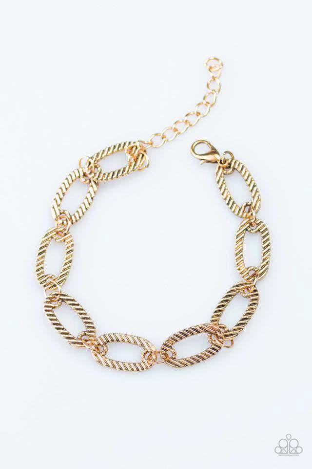 Street Style Gold Chain Bracelet - Paparazzi Accessories- lightbox - CarasShop.com - Paparazzi Jewelry by Cara Jewels