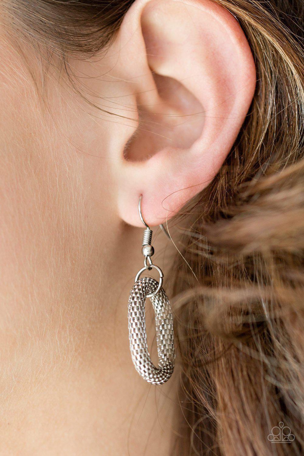 Street Sweep Silver, Gold and Gunmetal Chain Necklace - Paparazzi Accessories- on model - CarasShop.com - Paparazzi Jewelry by Cara Jewels