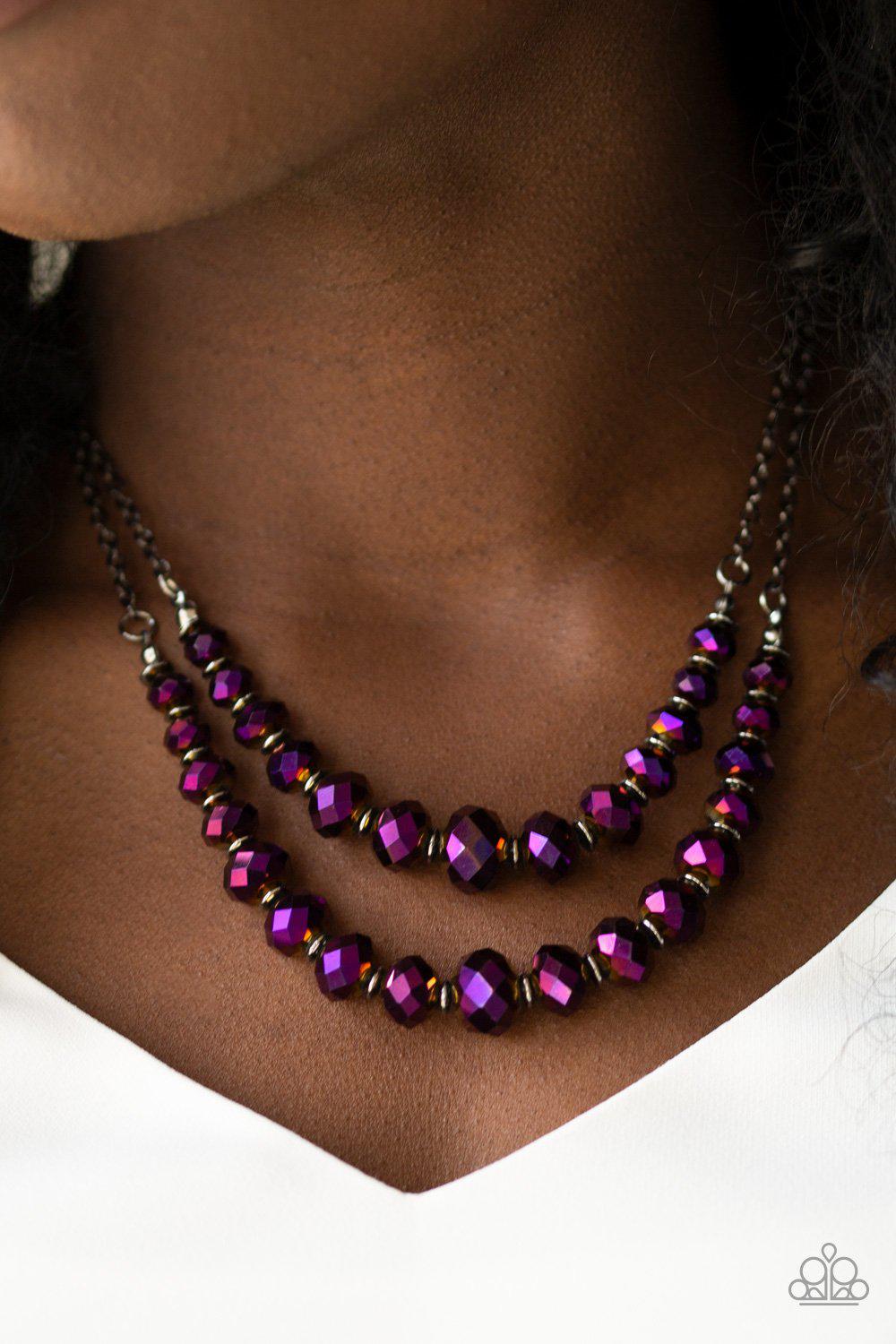 Strikingly Spellbinding Purple Necklace - Paparazzi Accessories- lightbox - CarasShop.com - Paparazzi Jewelry by Cara Jewels